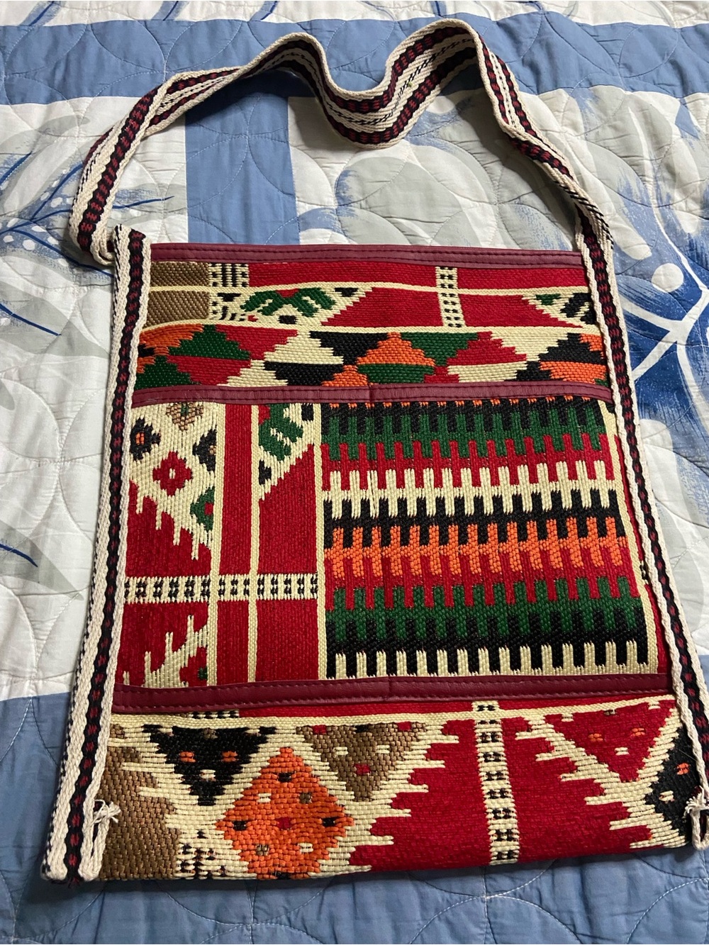 Multicolor Ethnic Tribal Aztec Slim Le HandMade Woven Tapestry KILIM Shoulder